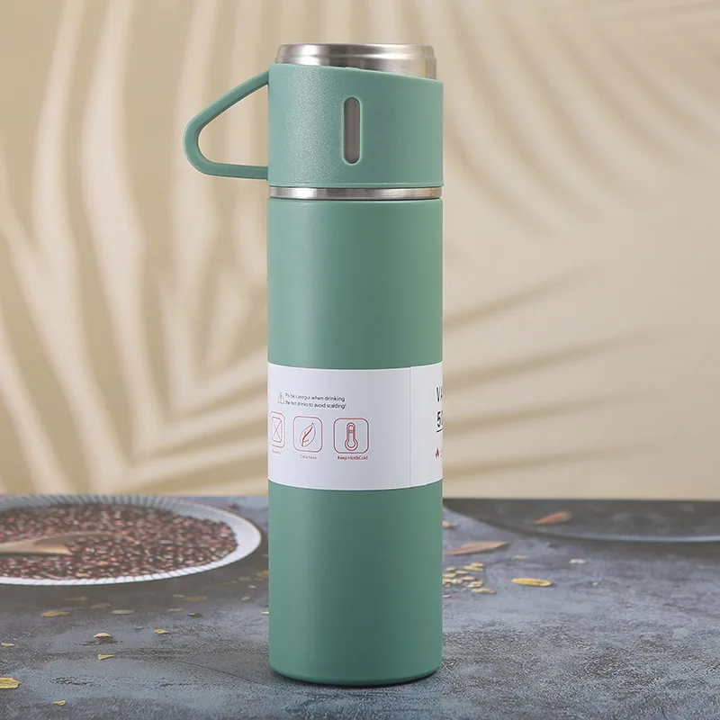 500ML Stainless Steel Vacuum Flask Gift Set Office Business Style Thermos Bottle Outdoor Hot Water Thermal Insulation Couple Cup - Image 7