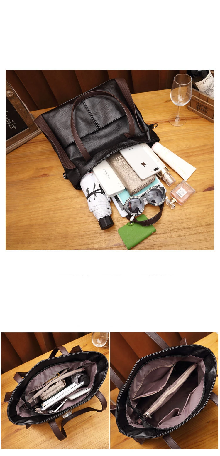 Large Capacity Handbags Women Soft Leather Shoulder Crossbody Bag Ladies Bucket Bags Retro Tote Luxury Satchel Handbag and Purse - Image 10