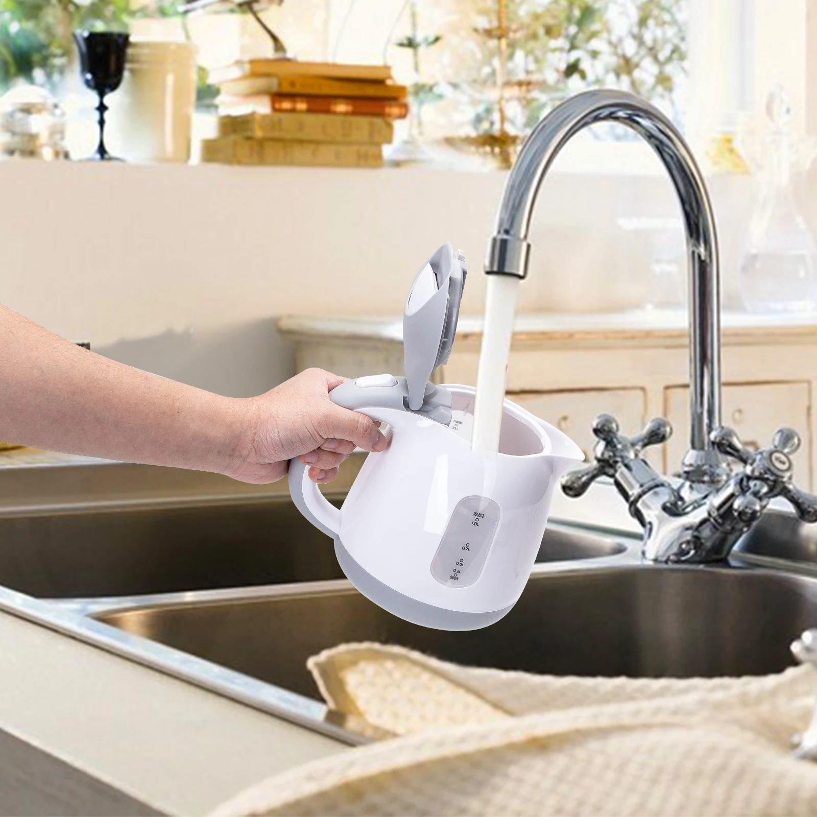 Aigostar Juliet - 1 Litre Compact Kettle, 1100W, Small Kettle, Dual Water Level Indicator, Detachable Anti-Limescale Filter, 360 - Image 5