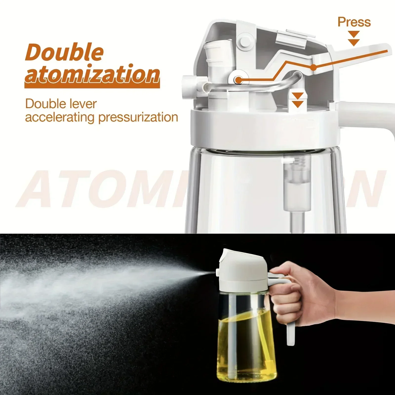 2IN1 Oil Dispenser 1-2PCS Mister 500ML Spray Plastics Oil Spray Bottle with 2pcs Brush Spray Pour Cooking Spritzer BBQ Bottle - Image 48