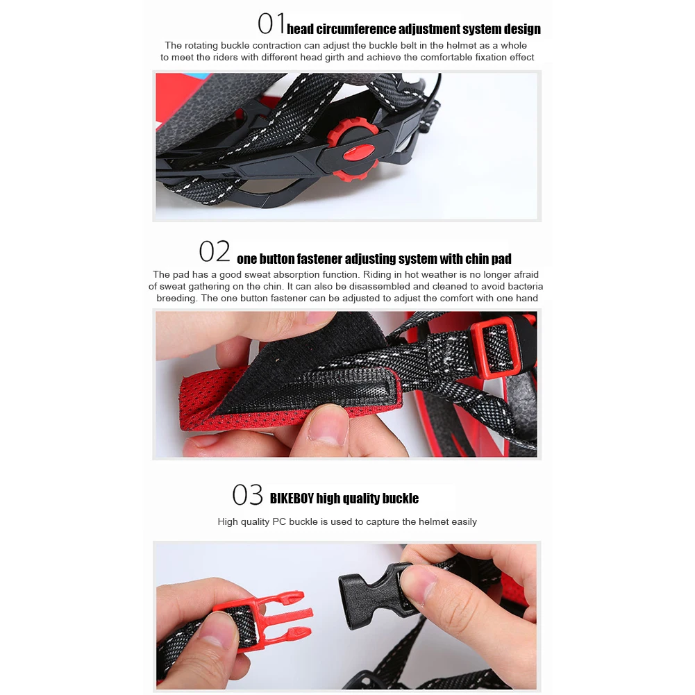 EPS PC Cycling Helmet Breathable Adjustable Bicycle Helmet Sport Mountain Bike MTB Safety Cap Cycling Equipment - Image 17