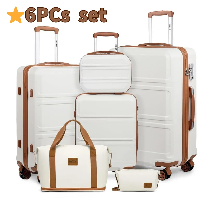KONO 2/4/6-piece beauty case box cosmetics case hand luggage toilet bag travel bag luggage set - Image 13