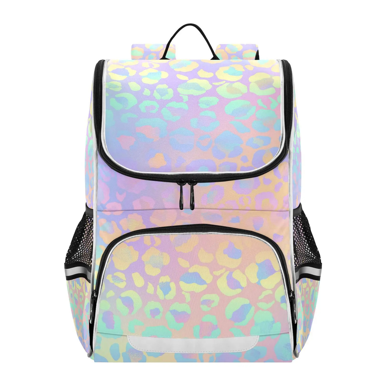 New Schoolbag Children Backpack Girl Primary Rainbow leopard tie-dye reflective stripe Book Bag Multi Pockets Japanese Backpacks - Image 10