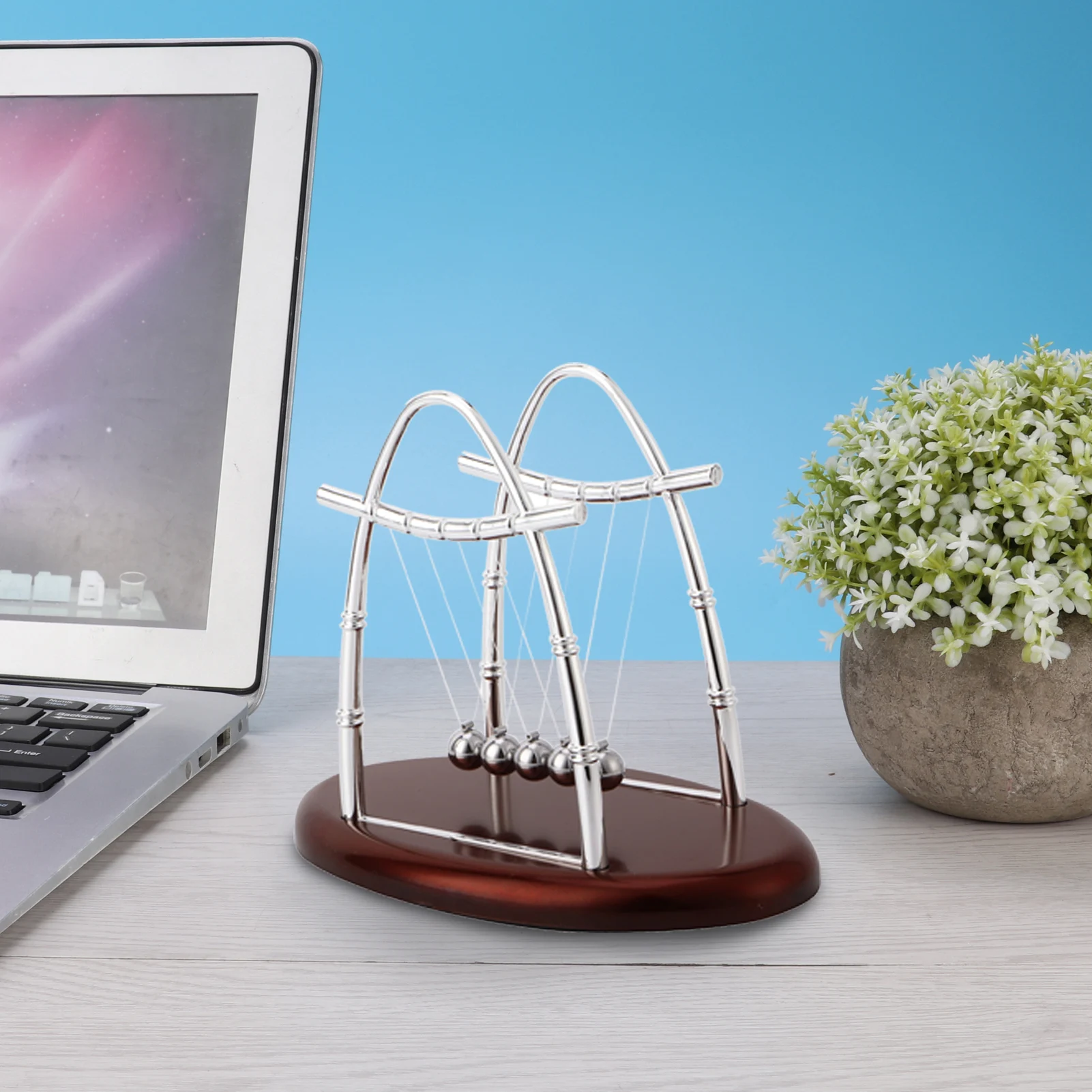 Newton's Cradle Balance Balls Decor 's Balance Balls 's Balance Steel Balls Physics Science Pendulum Ornaments Toy Desk - Image 6