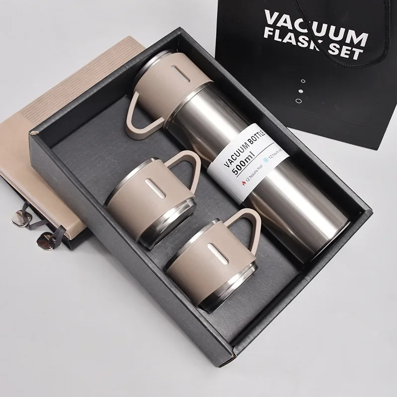 500ML Stainless Steel Vacuum Flask Gift Set Office Business Style Thermos Bottle Outdoor Hot Water Thermal Insulation Couple Cup - Image 23