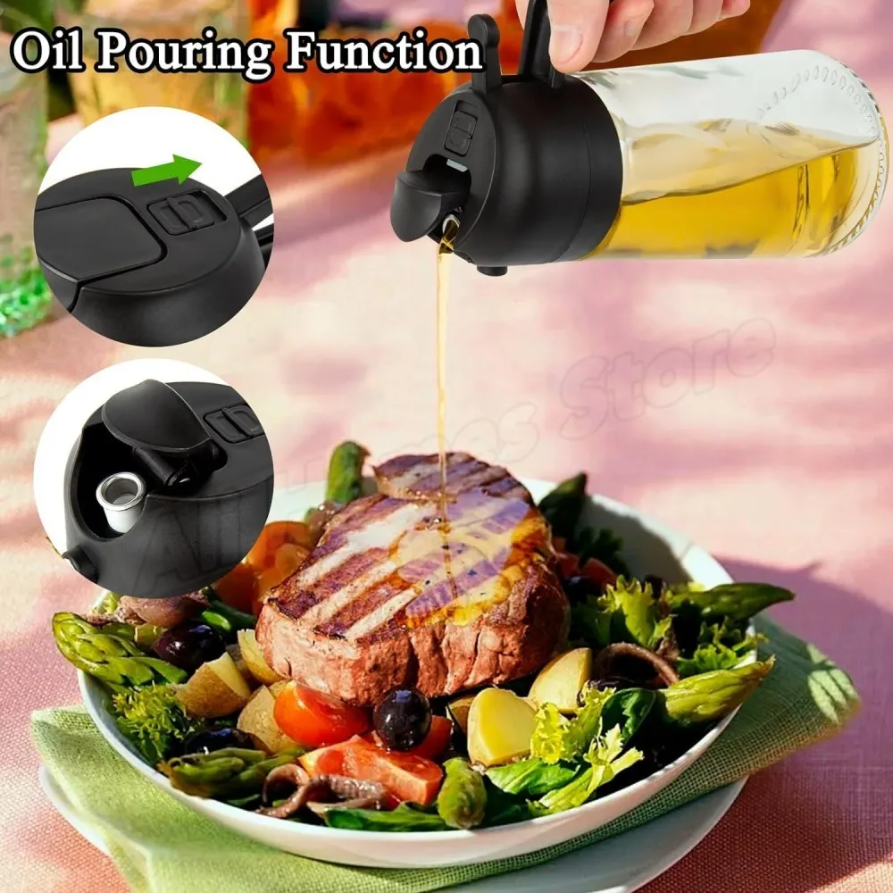 2IN1 Oil Dispenser 1-2PCS Mister 500ML Spray Plastics Oil Spray Bottle with 2pcs Brush Spray Pour Cooking Spritzer BBQ Bottle - Image 39