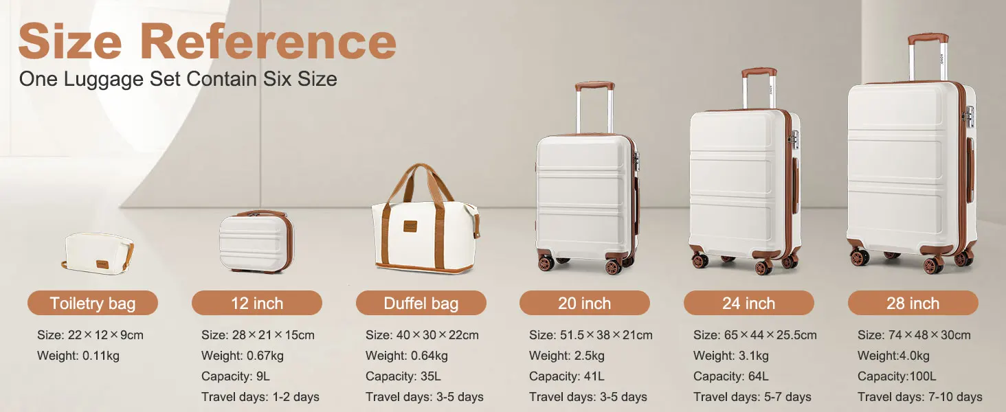 KONO 2/4/6-piece beauty case box cosmetics case hand luggage toilet bag travel bag luggage set - Image 17