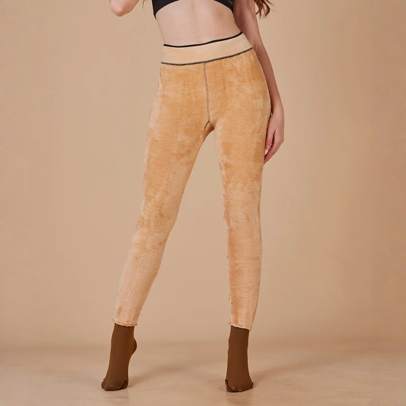 M L XL Plus Size Thermal Fleece Lining Warm Shaping Pantyhose Women Sexy Fake Semi-Transparent High Waist Tights Leggings - Image 20
