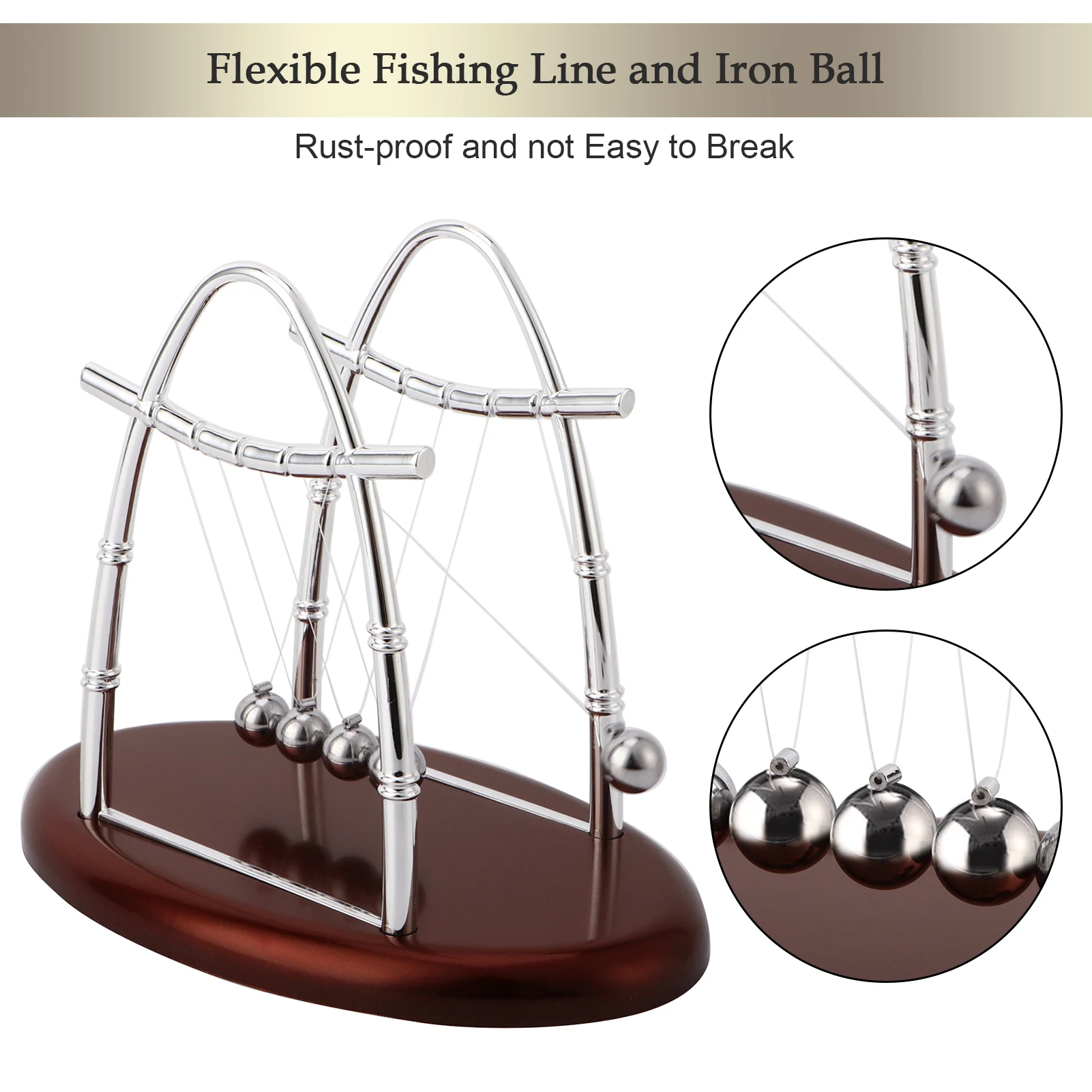 Newton's Cradle Balance Balls Decor 's Balance Balls 's Balance Steel Balls Physics Science Pendulum Ornaments Toy Desk - Image 12