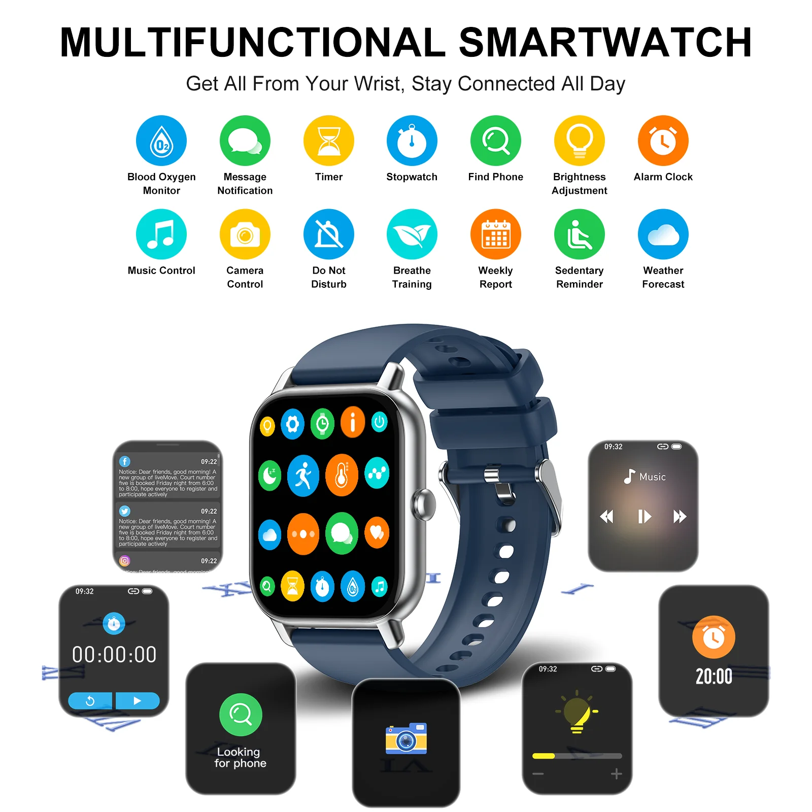 Smart Watch, 1.85" Smartwatch for IP68 Waterproof, 110+ Sport Modes, Fitness Activity Tracker, Heart Rate Sleep Monitor. - Image 4