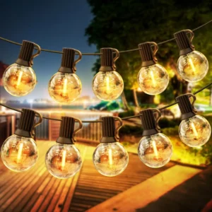 30M/15M/9M G40 LED Globe String Lights Outdoor with EU Plug, Bright Plastic Waterproof Bulbs For Party Garden Garland Lamp