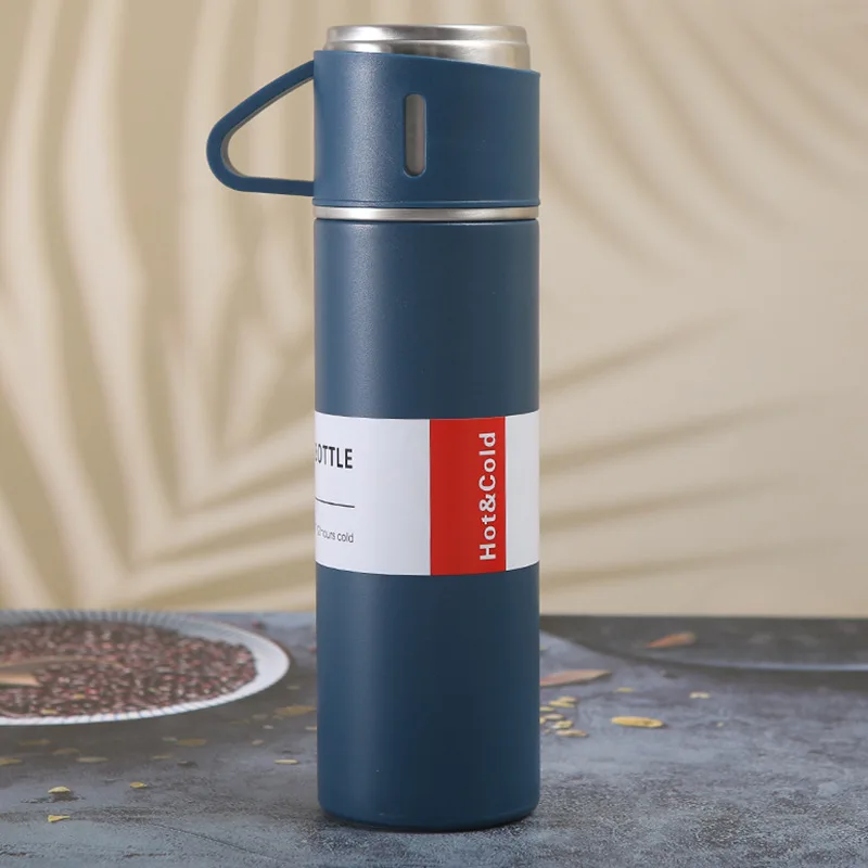 500ML Stainless Steel Vacuum Flask Gift Set Office Business Style Thermos Bottle Outdoor Hot Water Thermal Insulation Couple Cup - Image 11