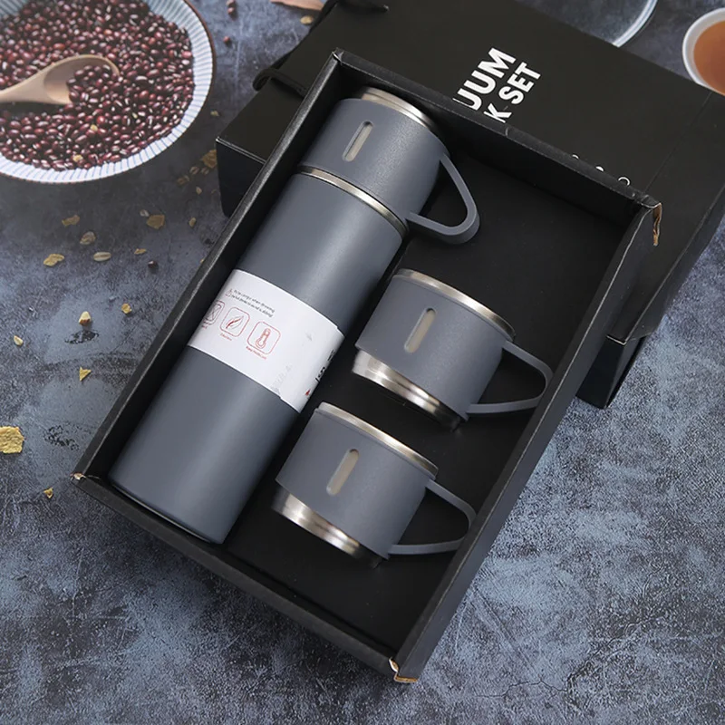 500ML Stainless Steel Vacuum Flask Gift Set Office Business Style Thermos Bottle Outdoor Hot Water Thermal Insulation Couple Cup - Image 15