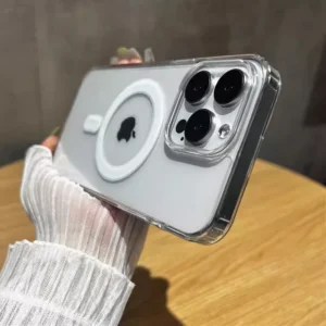 Clear For Magsafe Wireless Charge Phone Case For iPhone 16 15 14 13 12 11 Pro Max Plus Mini Magnetic Acrylic Transparent Cover