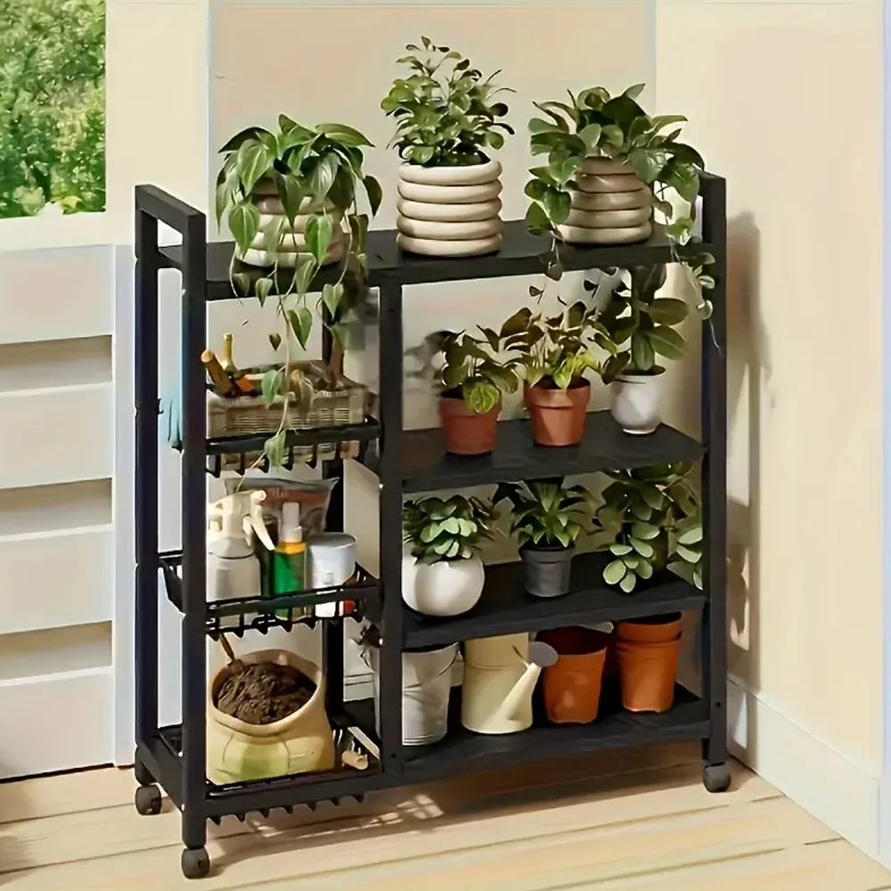 New Metal Shelf 4-Tier Storage Rack with Wheels Utility Rack Shelf Basket for Kitchen Bathroom Organizer 92*32*108cm - Image 8