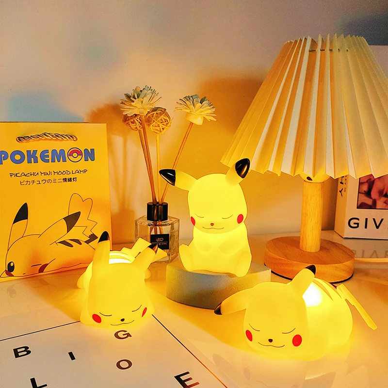 Genuine Pokemon elf Night Light Figure Pikachu Eevee Psyduck Bulbasaur Jirachi Bedside Lamp Bedrooms Children Toys Christmas Gif - Image 11