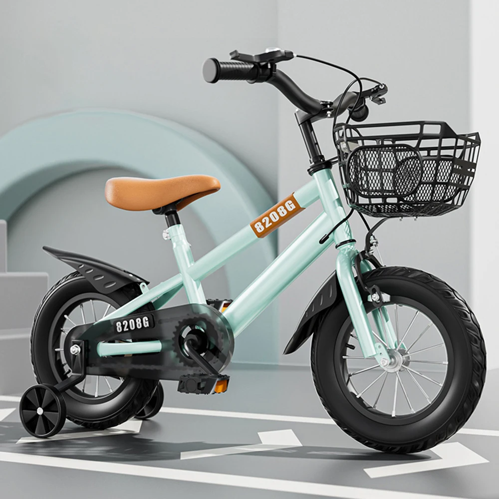 Kids Bike Bicycle for Girls Ages 3-7 Years with Training Wheels Basket Kids Bicycle - Image 12