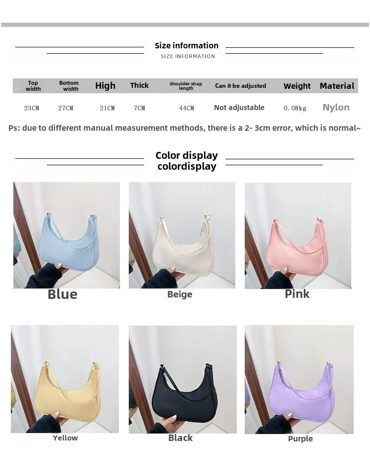 Fashionable Shoulder Underarm Bag Light Small Solid Color Satchel Stylish Women Tote Bag, Suitable for Daily Work Outdoor Party - Image 13