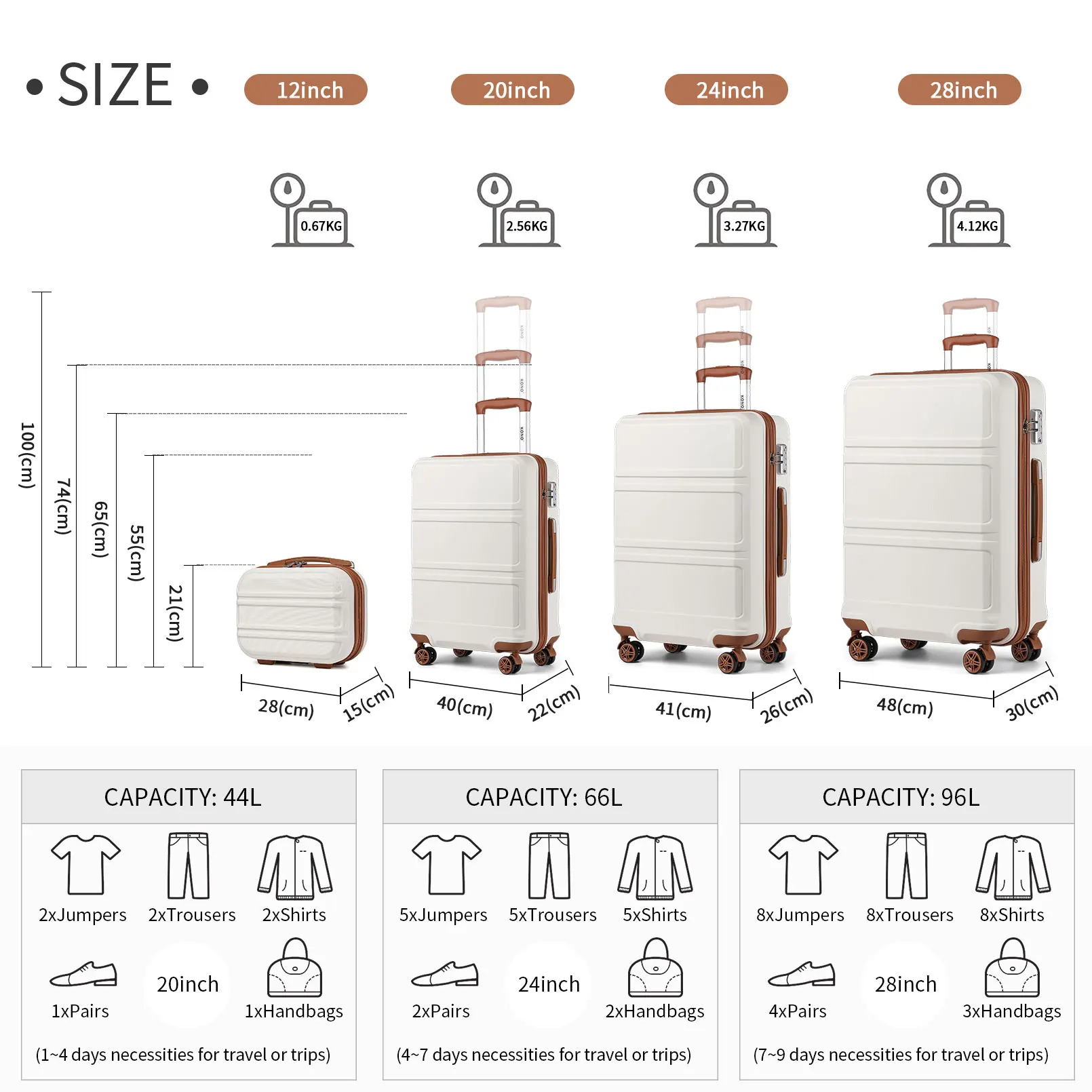 KONO 2/4/6-piece beauty case box cosmetics case hand luggage toilet bag travel bag luggage set - Image 16