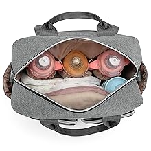 KONO Baby Diaper Bag Stylish & Walkable for Mom and Dad travel bag with Insulated Pockets for Vials & Snacks - Image 13