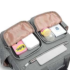 KONO Baby Diaper Bag Stylish & Walkable for Mom and Dad travel bag with Insulated Pockets for Vials & Snacks - Image 18
